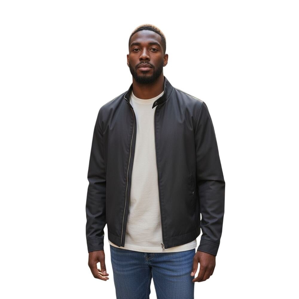 Banana Republic Black Bomber Jacket Small Lightweight Outwear Minimalist Layer